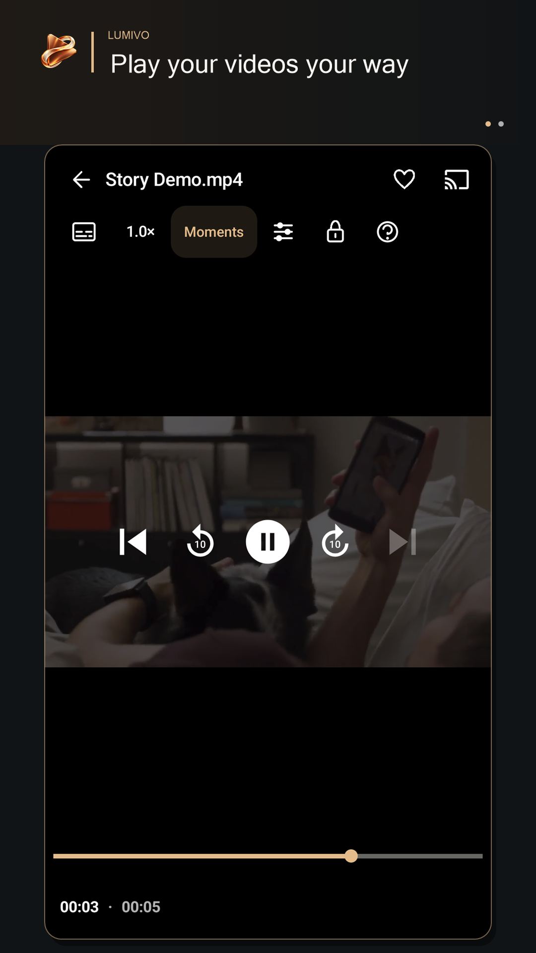 Lumivo playback controls