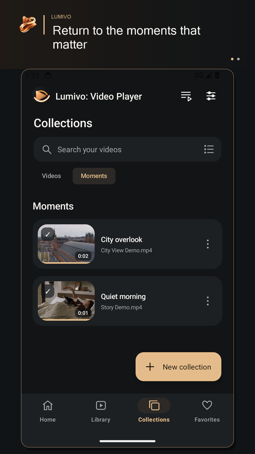 Lumivo named moments